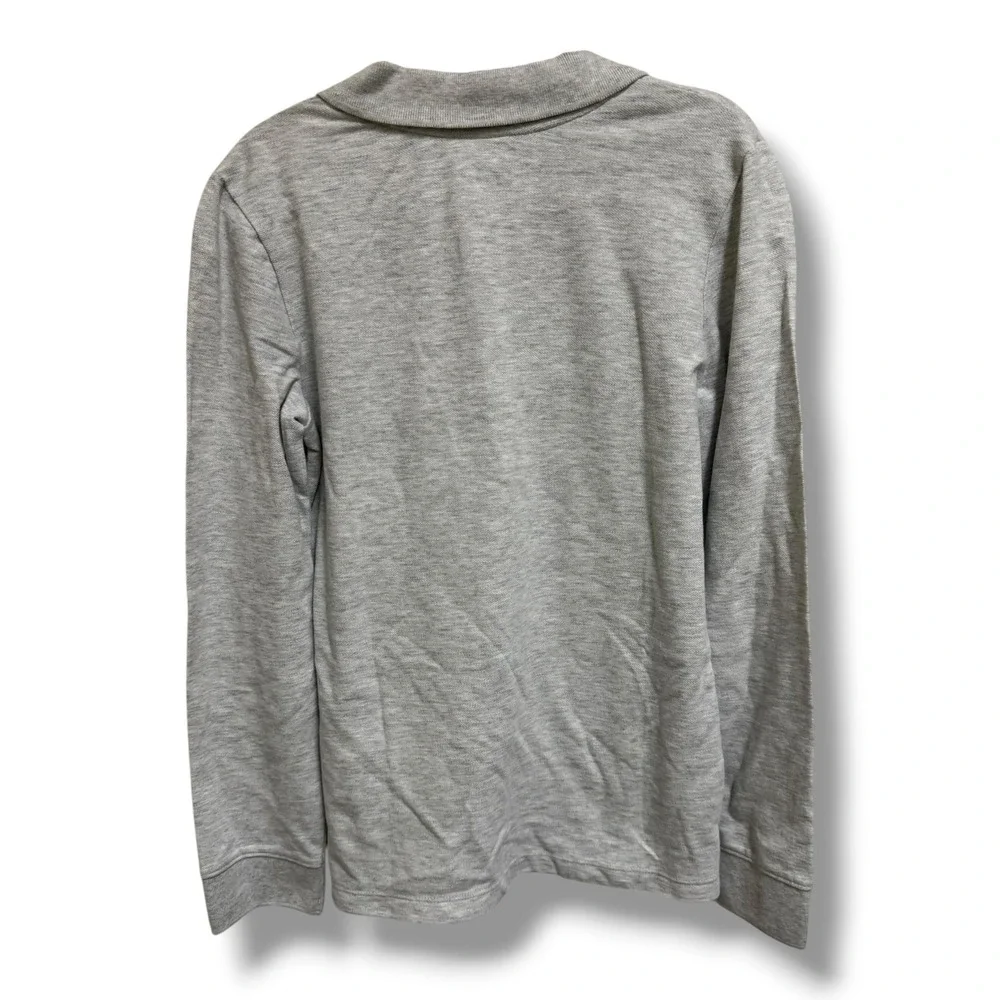 Old Navy Girls Long Sleeve Uniform‎ Polo Shirt Heather Gray Size L 10-12 NEW